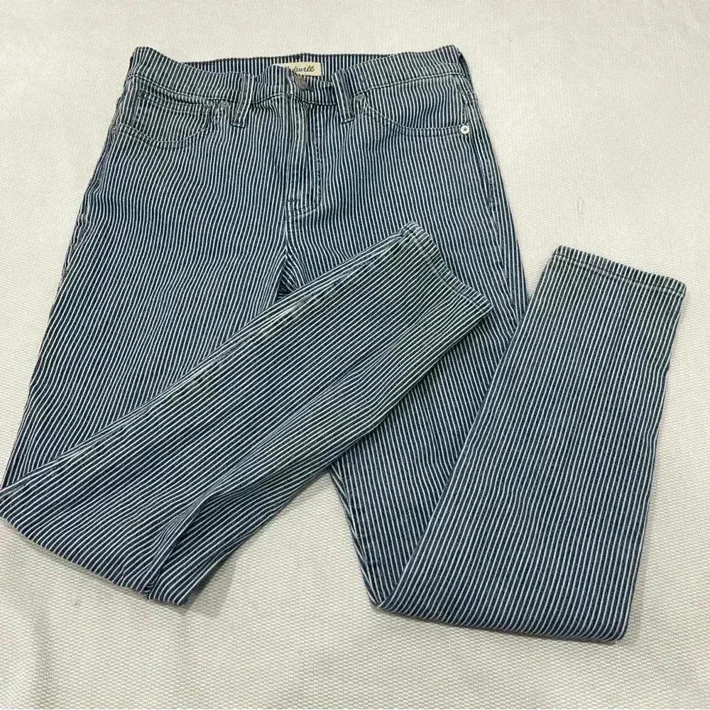 Madewell 9" Mid-Rise Skinny Jeans in Piper Stripe (Size 28 - Picture 2 of 13